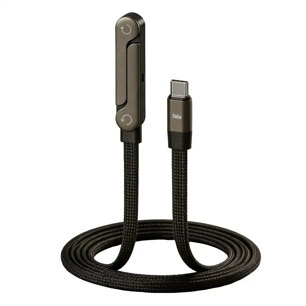 Charging Cable 4 9FT Right Angle Wire Holder Fast Charger Cord Data Qme 240W