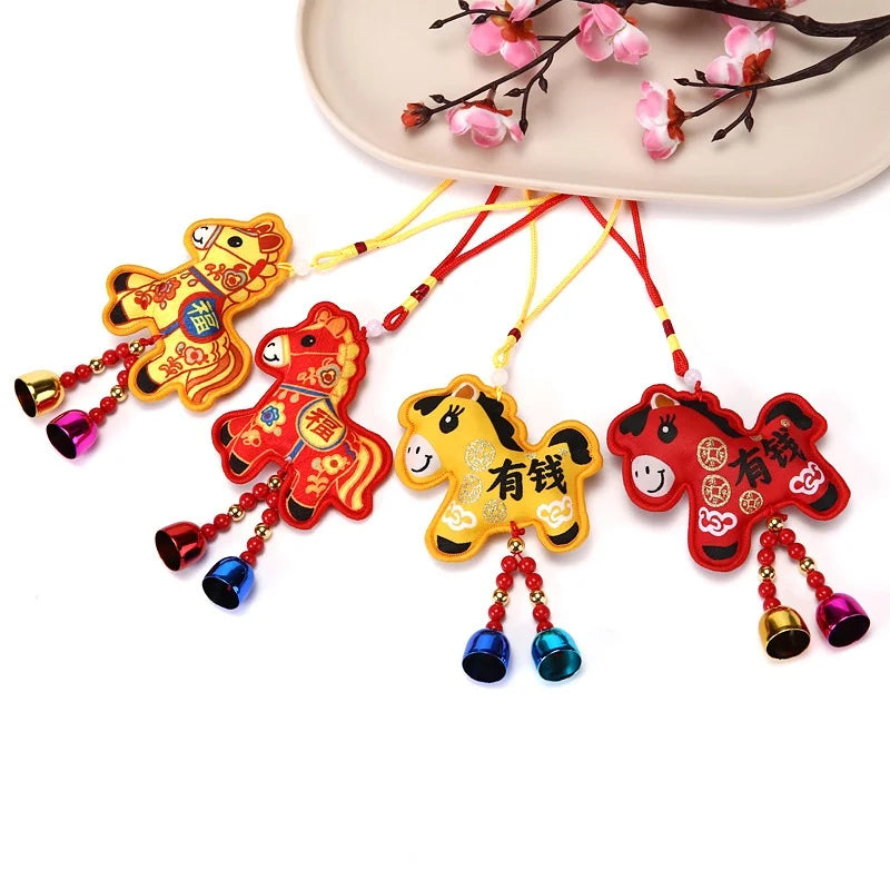 Lucky Fragrant Bag Tassels Horse Incense Car Hanging Chinese Zodiac Qme