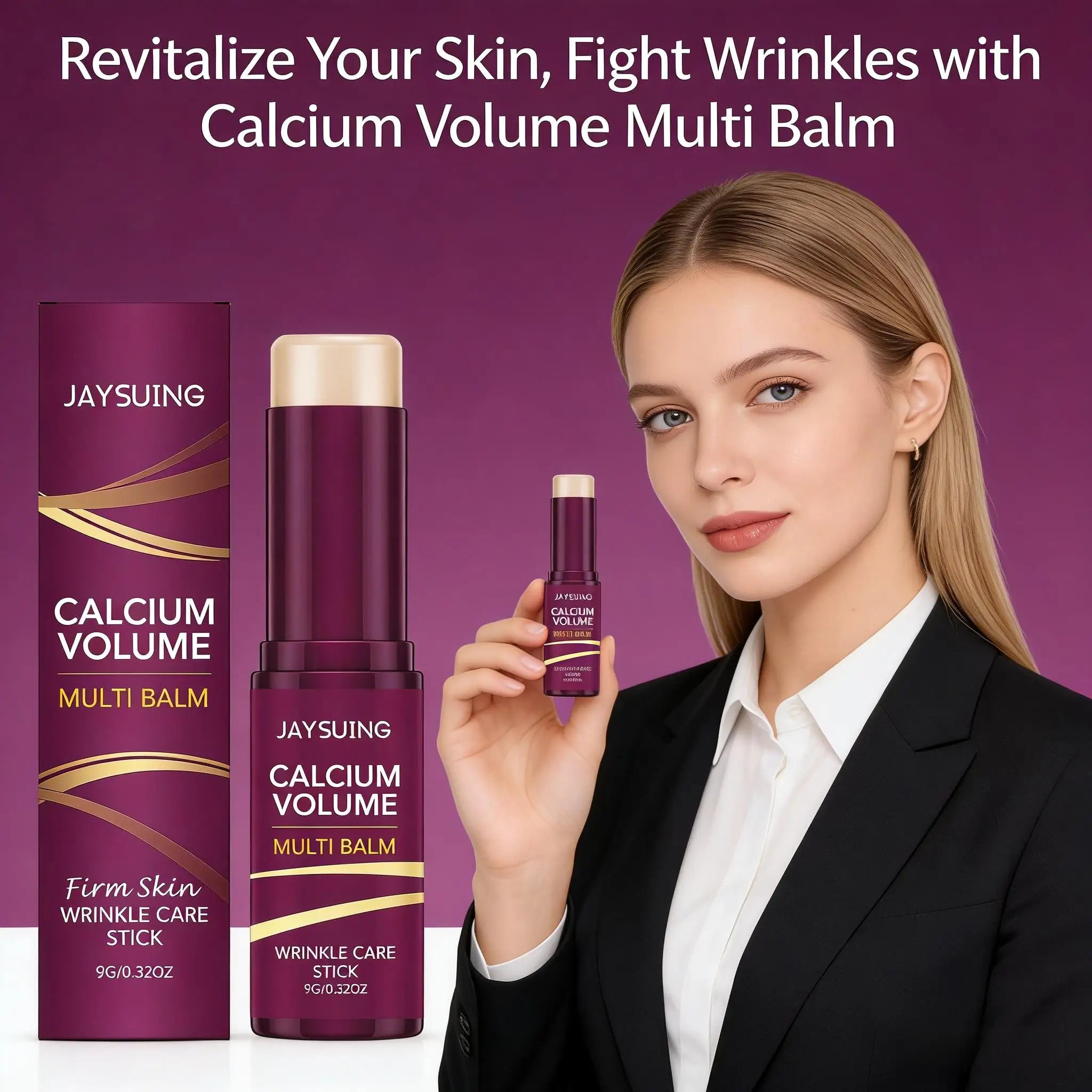 Calcium Volume Multi Balm Stick Reduce Wrinkle Bounce Lifting Firming Skin Deep Moisturizing Lighten Fine Lines Skincare Stick Qme