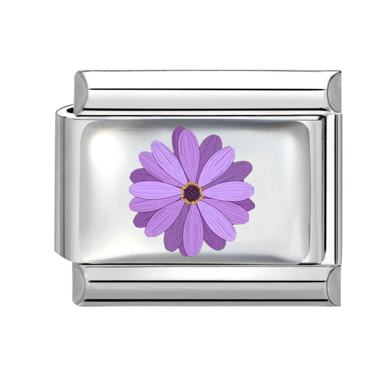 Fashion African Daisy Iris Peony Rose Flower Butterfly Italian Charm Fit 9MM Stainless Steel Bracelet Women Men DIY Jewelry Gift Qme Style 3
