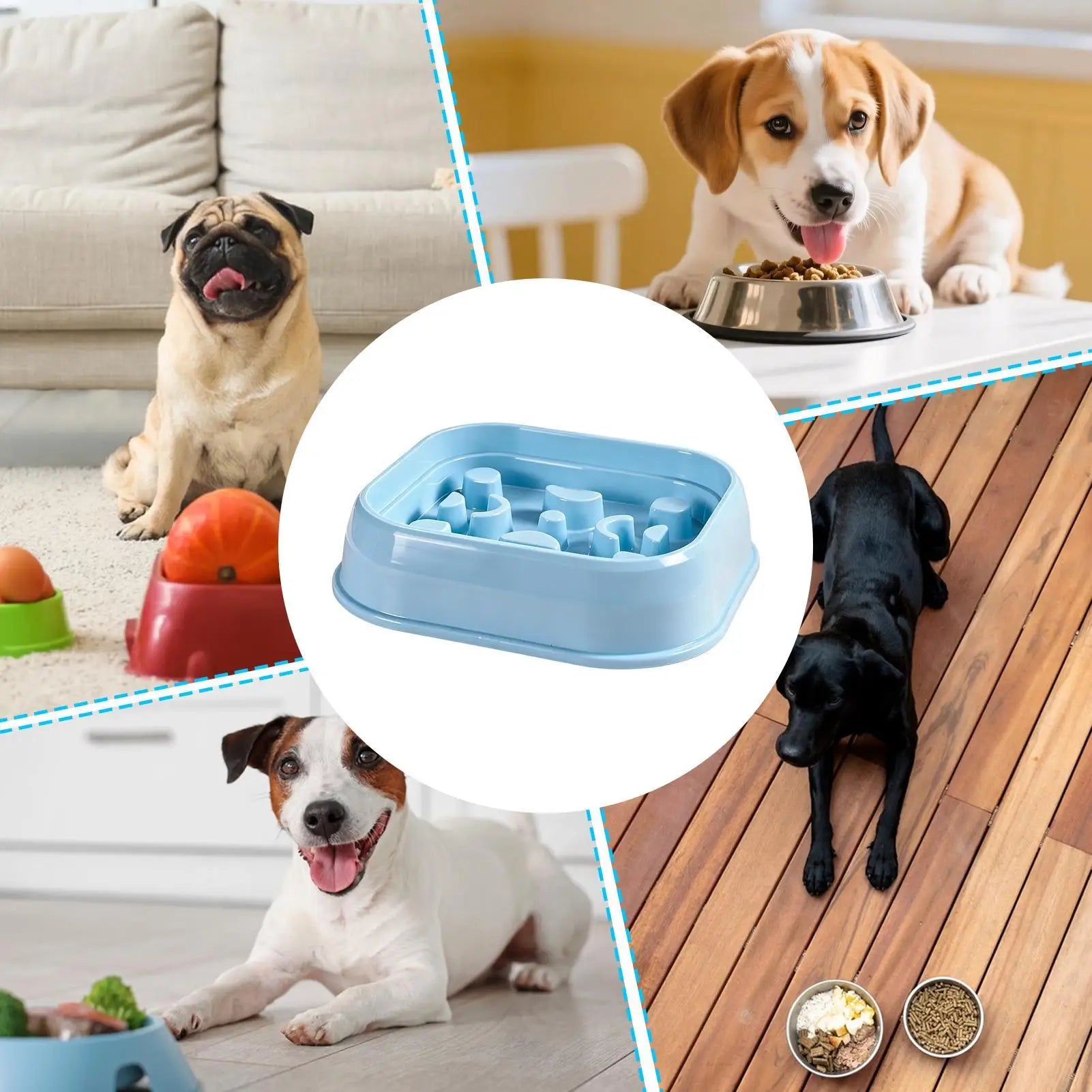 Slow Feeding Dog Bowl Non-slip Puzzle Cat Dish Feeder Water Small Qme