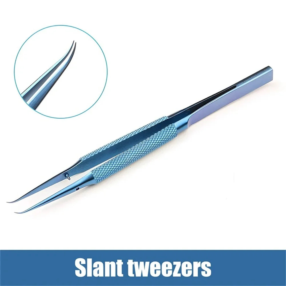 Precision Electronic Maintenance Tweezers Titanium Alloy Straight Curved Fly Wire Clamping Antimagnetic Tweezer Repair Accessory Qme curved heads