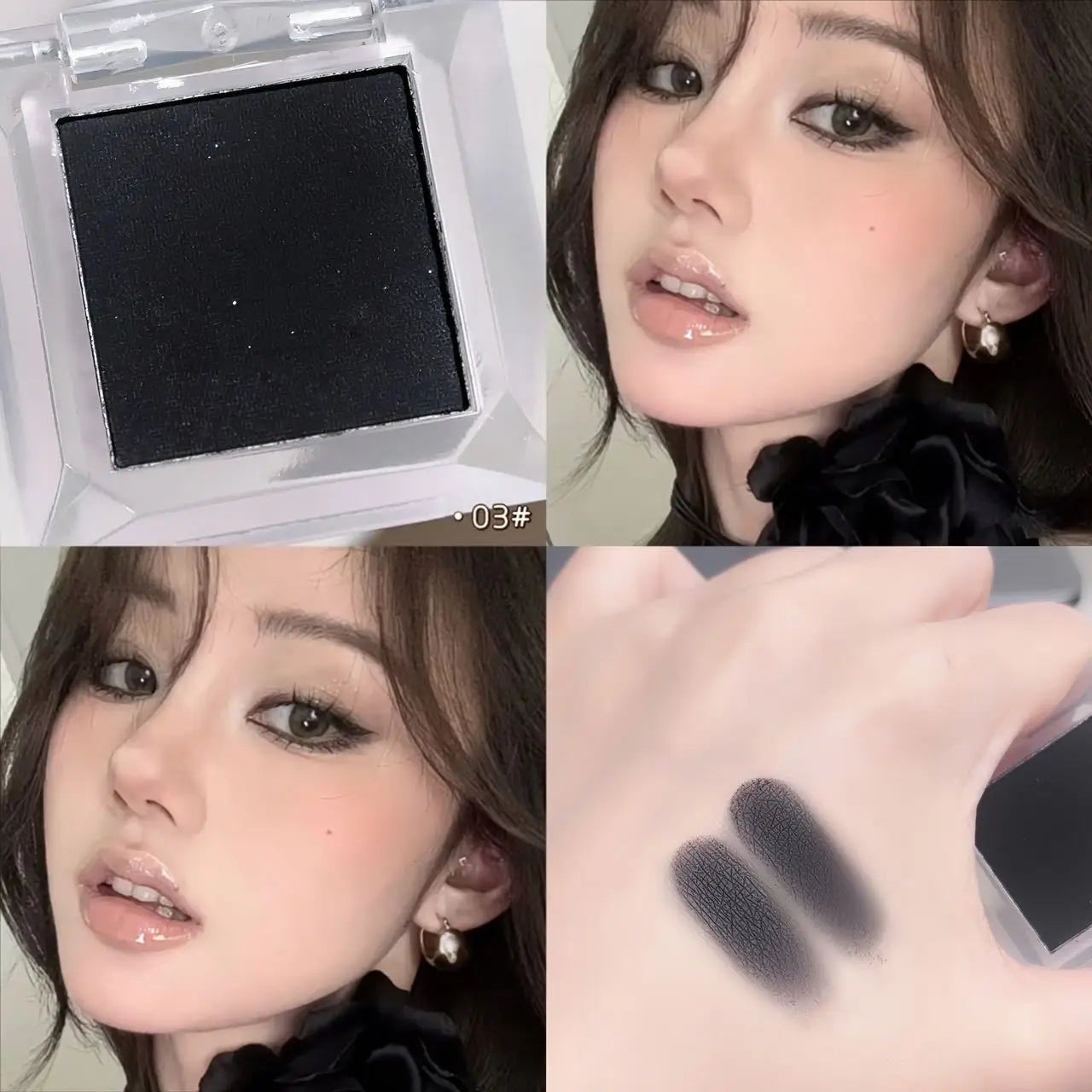 Long-lasting Matte White Smoky Black Eyeshadow Palette Delicate Qme 03