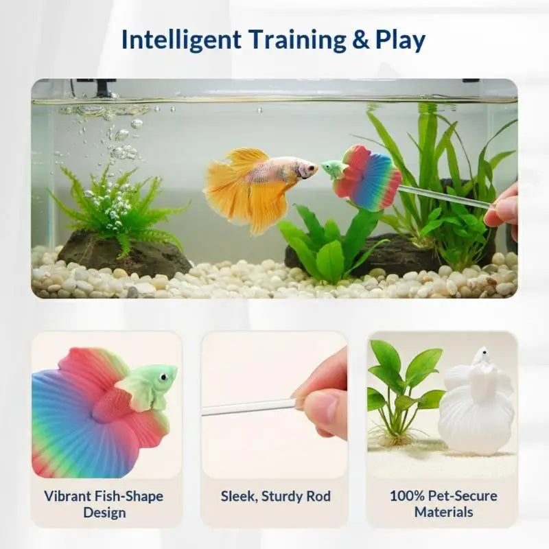 Aquarium Betta Training Wand Plastic Playing Stick Active Healthy Betta Fish Equipment Resin Decoration Fish Stick Toy Kit Qme