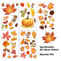 Fall Autumn Window Clings Stickers 5 Sheets Maple Leaves Pumpkin Nuts Qme 5 Sheets
