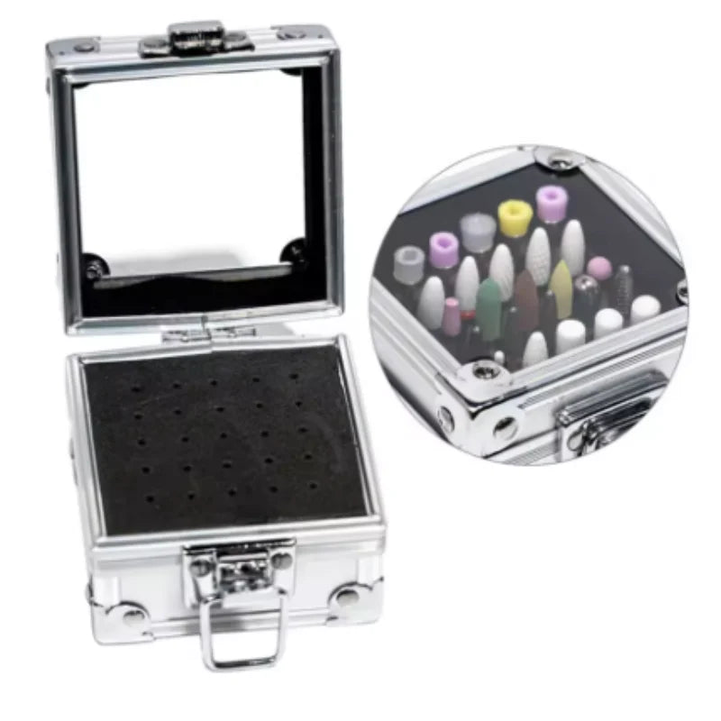 25/40/50 Holes Nail Drill Bits Stand Holder Case Empty Storage Box Milling Cutter Display Container Accessories Acrylic Cover Qme