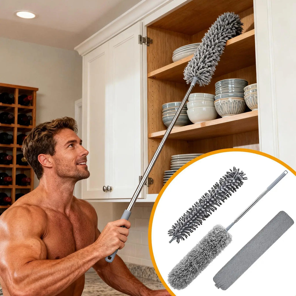 Retractable Duster Washable Microfiber Mop Household Dust Collector For Home Commercial Apartment Dormitory Kitchen Bathroom Qme