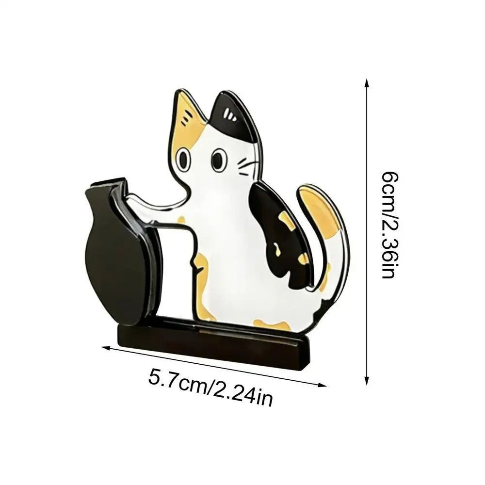 Cat Whisker Fridge Magnet Decorative Acrylic Cute Wide Opening Cat Whiskers Storage Container for Refrigerators Washing Machines Qme B