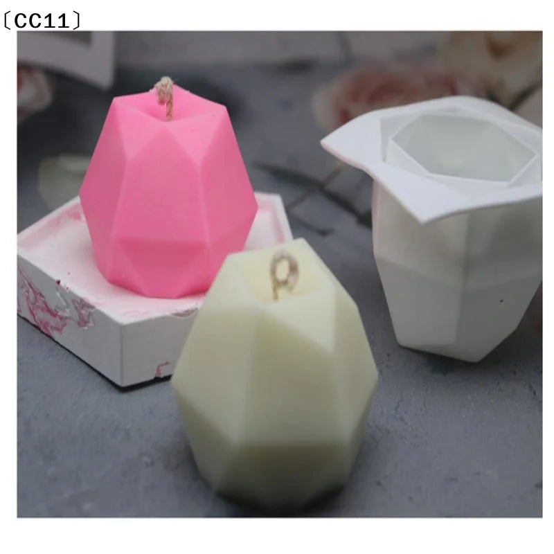 8 Cavity Diamond Polygonal Silicone Cake Mold French Dessert Mousse Qme