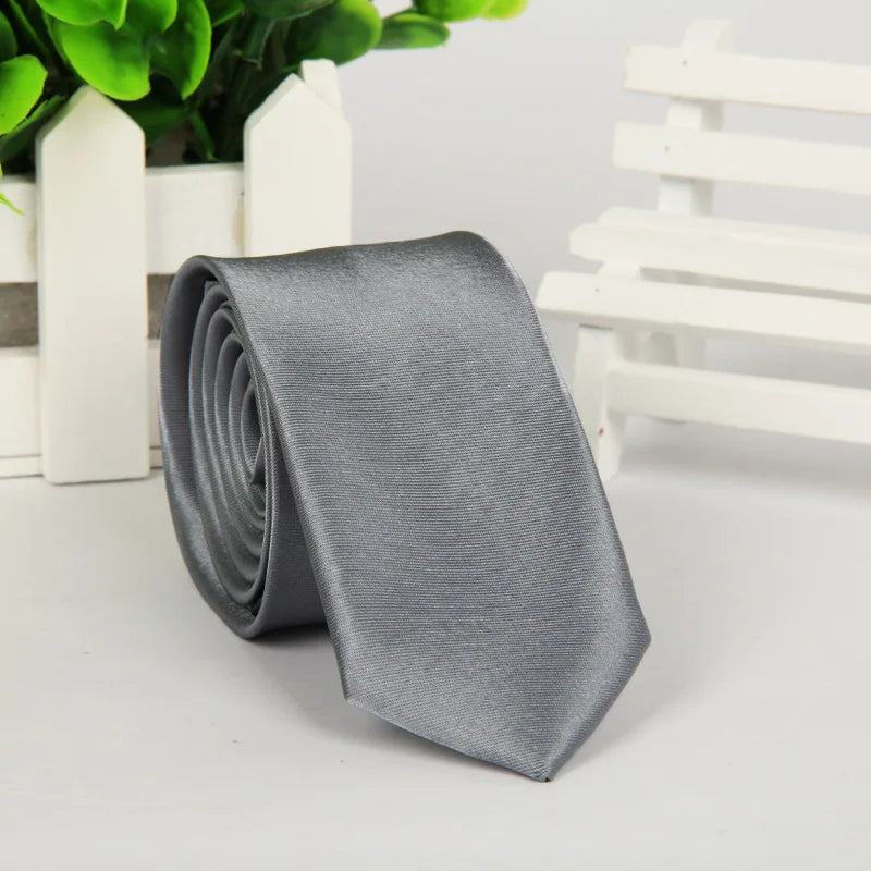 Men Tie Silk Polyester Necktie Classic Formal Solid Plain Pink Black Qme st-16