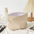 Corduroy Travel Cosmetic Bag Portable Makeup Storage Bag Purses Women Large Capacity Zipper Make Up Organizer Storage Clutch Qme Beige