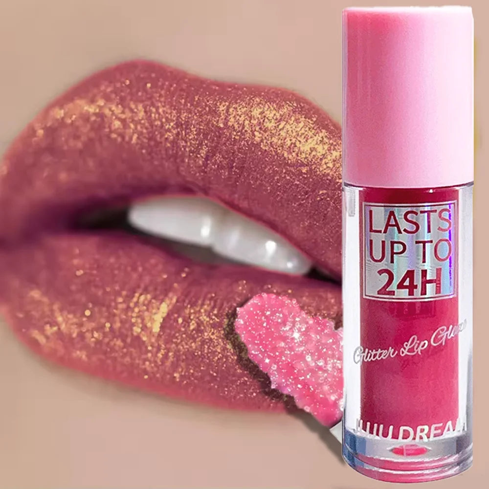 Flowing Light Glitter Lip Glaze Moisturizing Gloss Oil Tint Qme