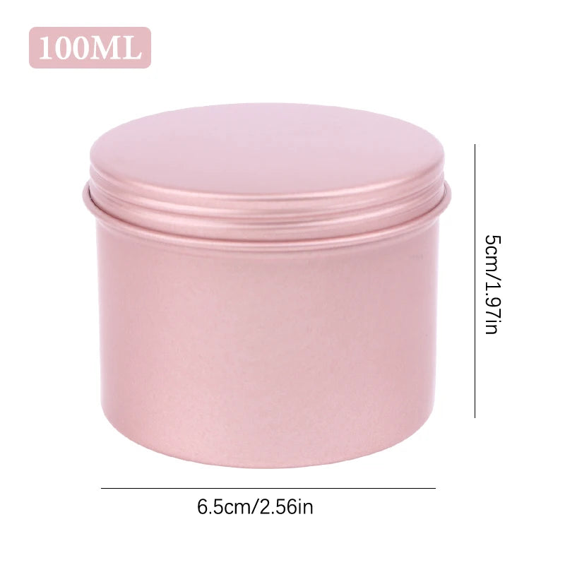 5 Refillable Cream Jars Tin Containers Screw-top Lids Lip Balm Nail Qme 100ml 65
