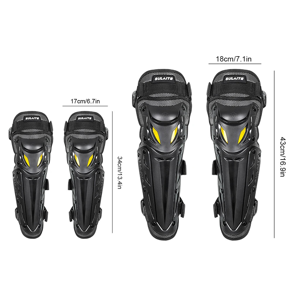 Racing Knee Pads Breathable Off-Road Knee Protector PP Motorbike Knee Guard Motorcycle Elbow Protector for MTB Riding Off-Road Qme