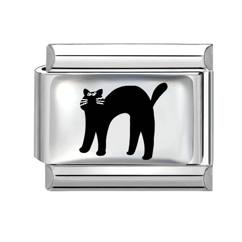 Fashion Cat Watermelon Dog Sunglasses Charm Bracelet Fit 9mm Bracelet Stainless Steel Italian Links Making DIY Jewelry Wholesale Qme Style 12