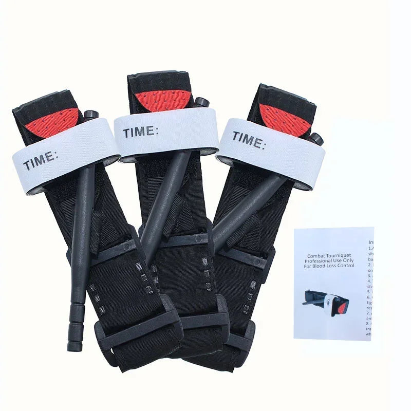 Survival Tactical Combat Application Tourniquet, Red Tip Military Medical Emergency Belt For Outdoor Exploration, First Aid Kit Qme
