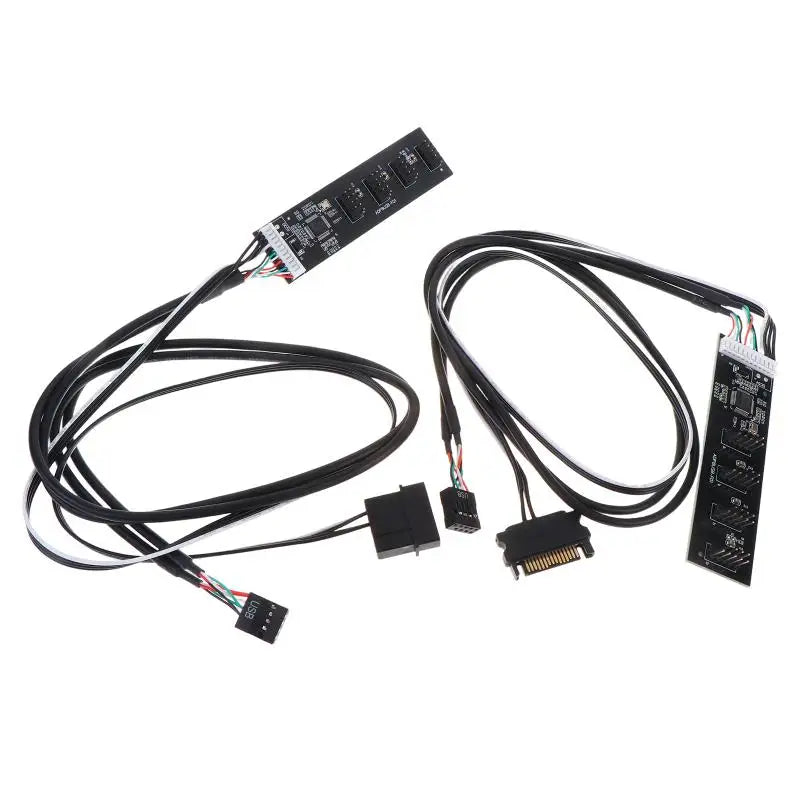 USB Adapter 9Pin Male Quad Splitter 8 Port USB20 HUB Riser Card Qme