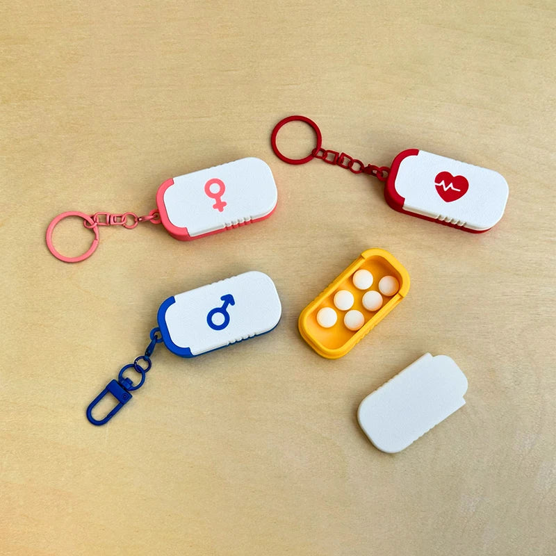 Portable Travel Daily Medication Management Mini Sliding Pill Box Qme