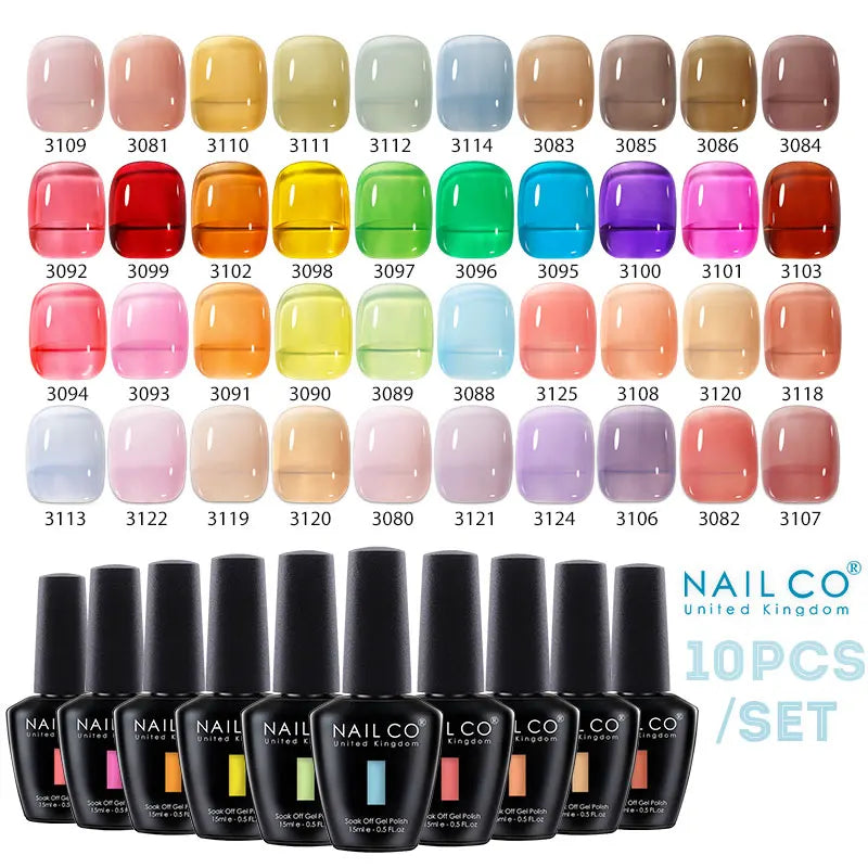 NAILCO Jelly Macarone Gel Polish Nail Art All Manicure Semi-permanent Qme