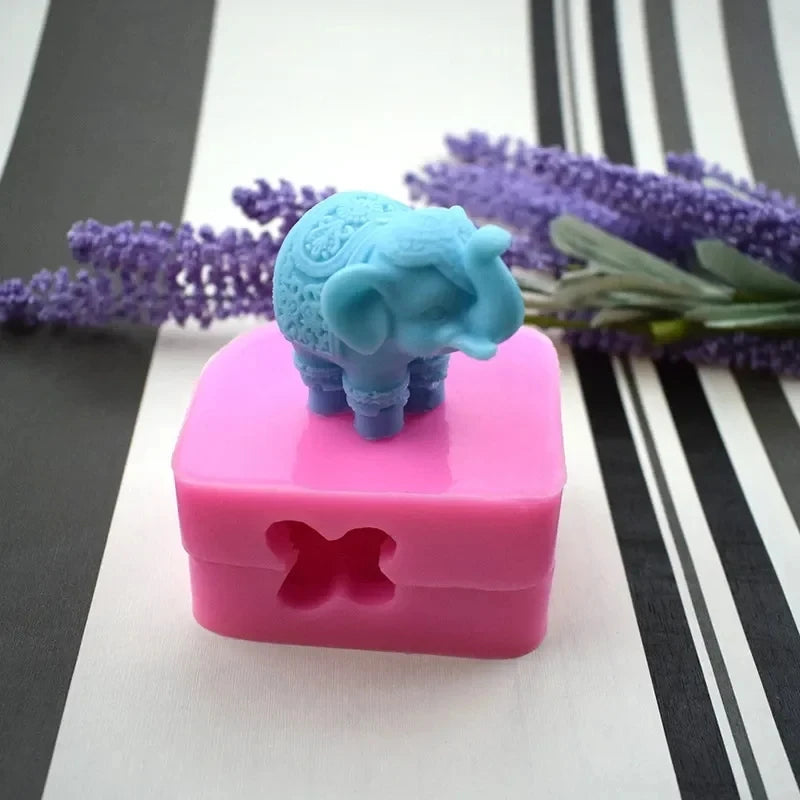 Creative Mini Elephant Silicone Mold DIY Craft Candle Making Pastry Qme