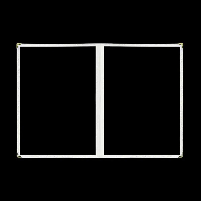 Foldable A4 Clear PVC Menu Cover Double Panels Reusable Scratch Qme White 2 Pages