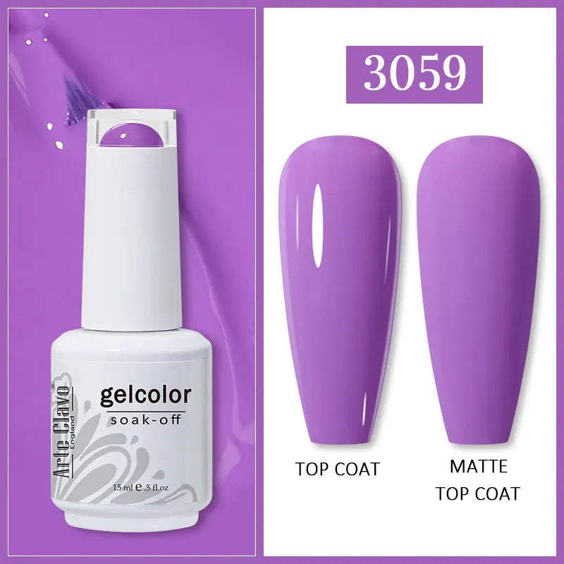 Arte Clavo 99Colors Gel Nail Polish Purple Glitter Sequins Manicure