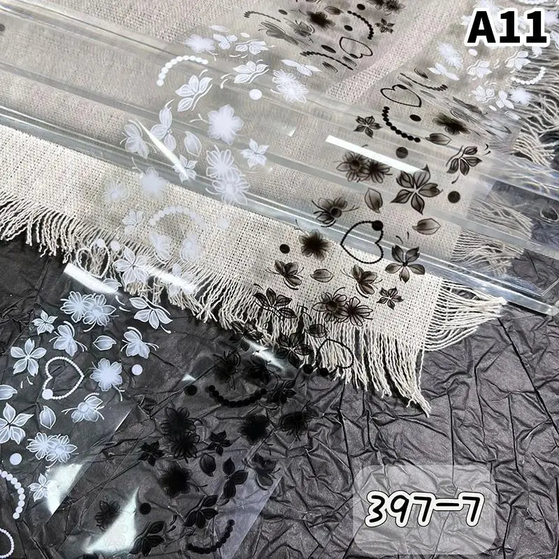 Butterfly Flower Nail Transfer Foils Sticker Paper 50 Bow Floral Qme A11