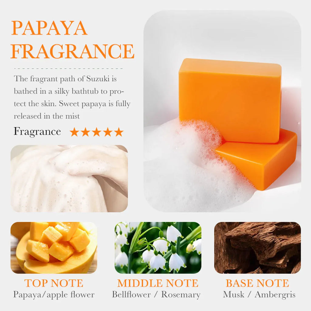 Papaya Vitamin C Whitening Essential Oil Soap Control Refreshing Qme