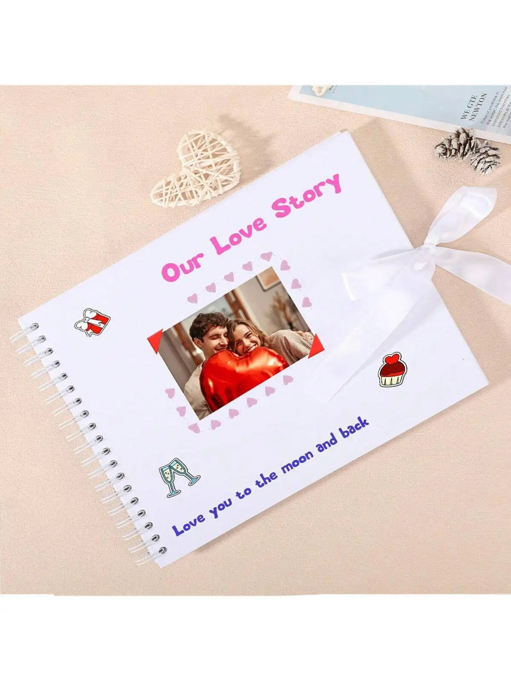 Scrapbook DIY Picture Book Album 40 Pages(29*20.5cm), Large Capacity, Pictures Album Book Birthday Wedding Anniversary Qme