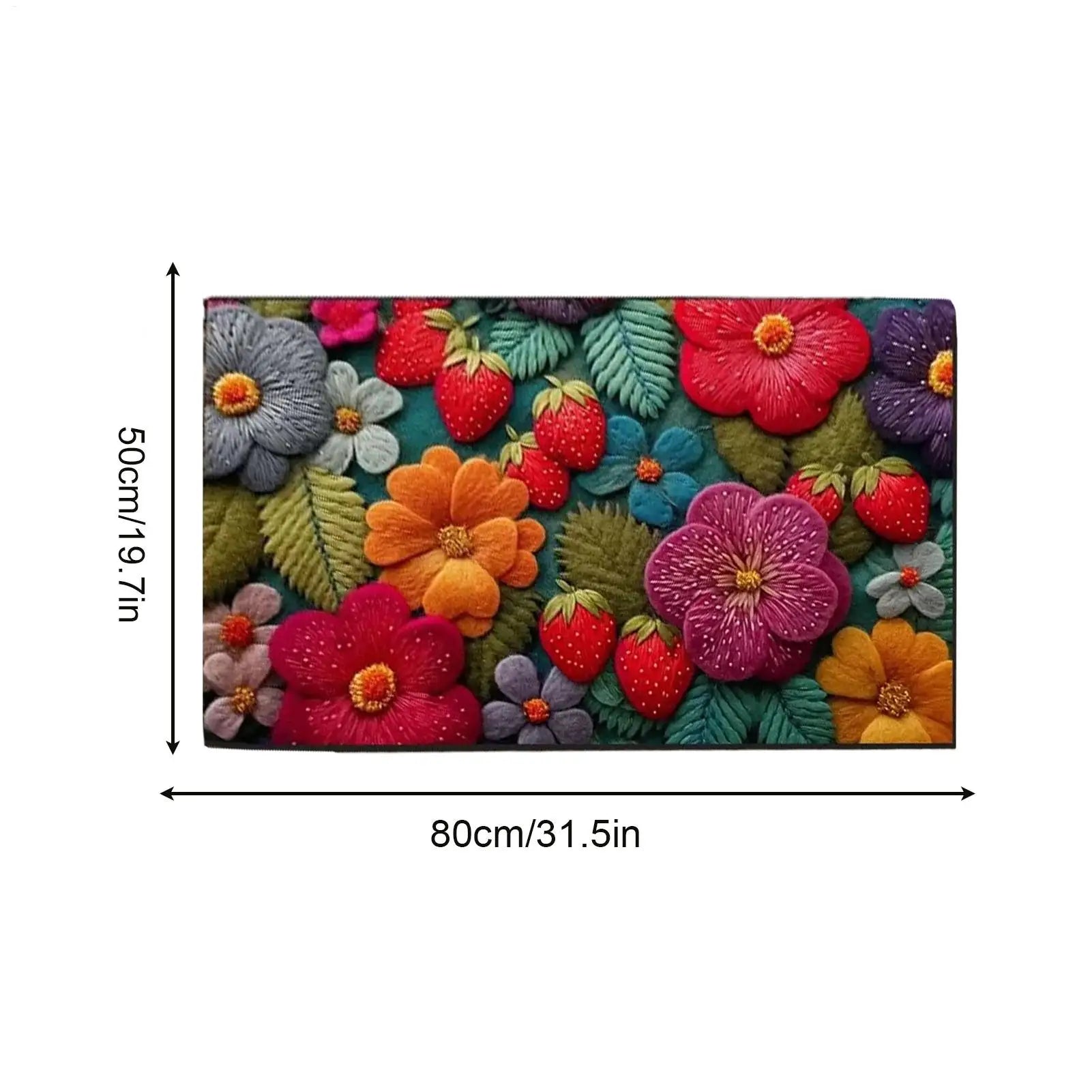 Retro Rug Anti-slip Doormat Kitchen 20x32 Inch Soft Square Home Decor Qme