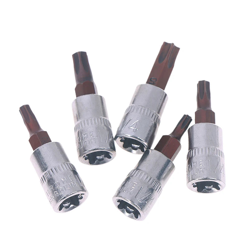 Torx Screwdriver Bits 1 Drive Socket Head Tools T15 T20 T25 T30 T40 Qme