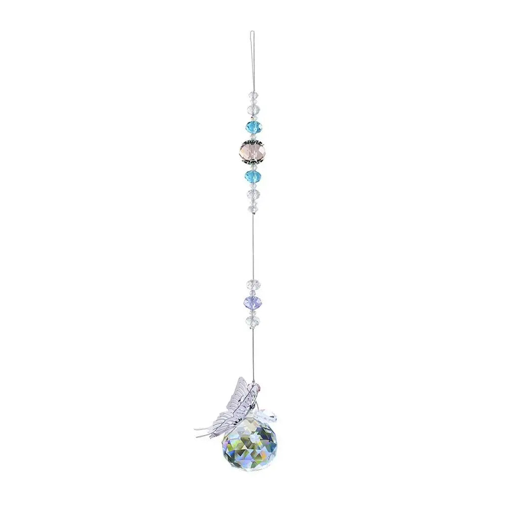 Butterfly Crystal Ball Sun Catcher Set Home Hanging Decoration Perfect for Home Office Garden Decor Valentine's Day Birthday Qme