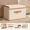 Clothes Blankets Storage Basket Clothes Storage Box with Lid for Household Use Wardrobe Underwear Storage Box Organizing Boxed Qme 11L Beige