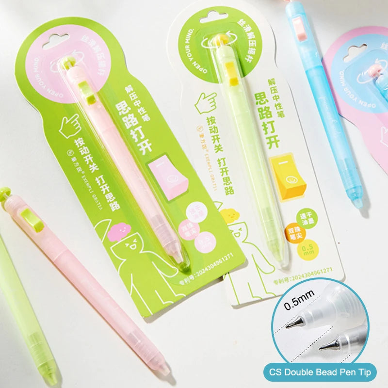 Relax Switch Pen Exam Prep Fidget Clicker Gel Smooth Writing Anti Qme
