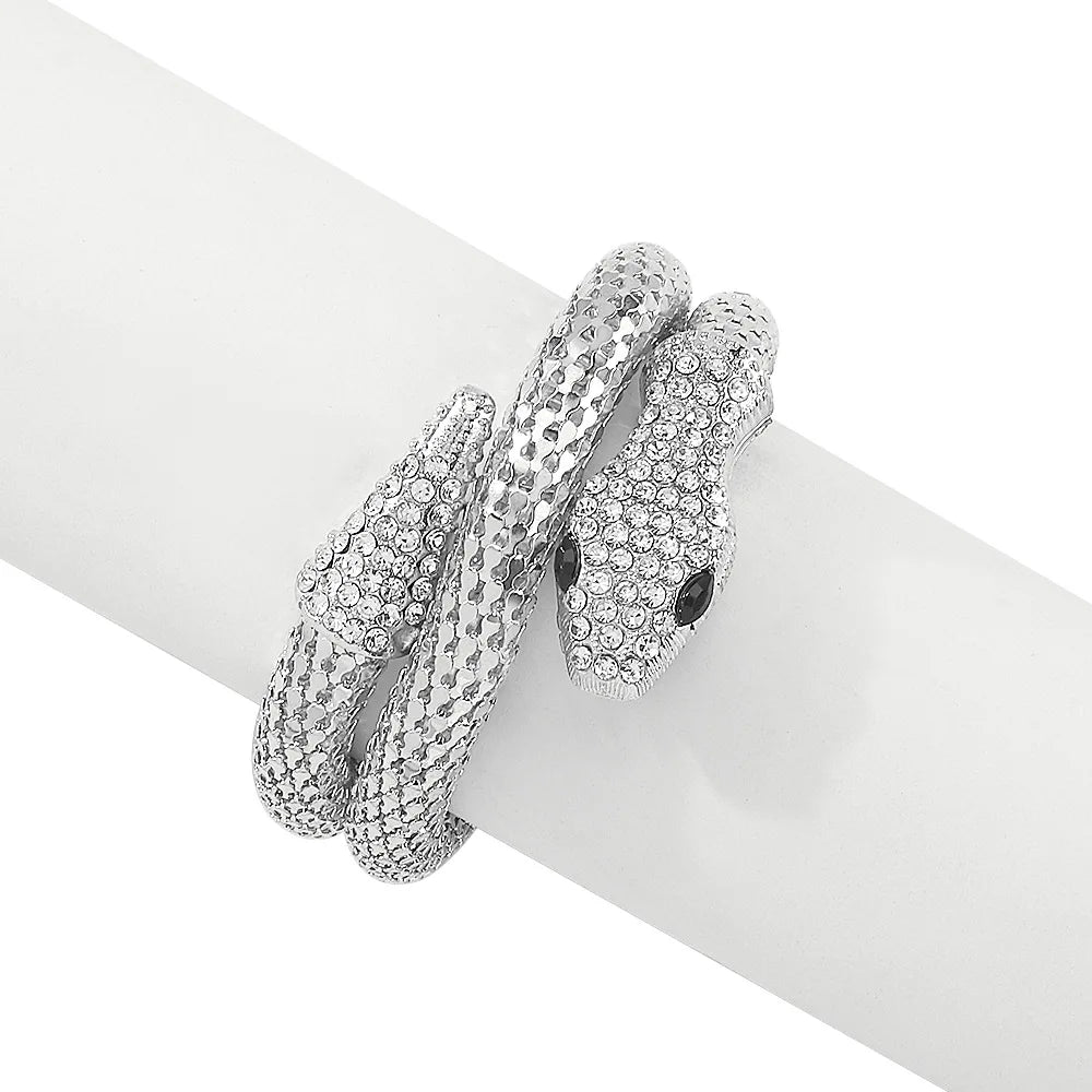 New exaggerated snake bracelet punk hip-hop personality jewelry men and women micro-inlaid creative jewelry Qme