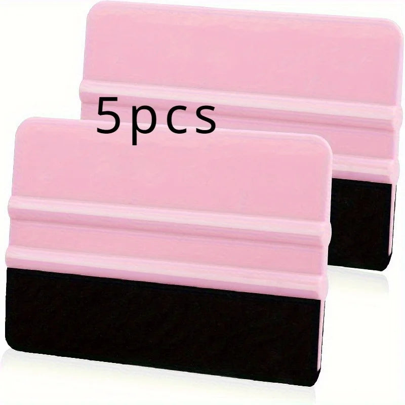 5pcs Purple And Teal Squeegee, Squeegees for Vinyl Purple And Coral, Vinyl Squeegee Tools Vinyl for Crafting Vinyl Application Qme Pink
