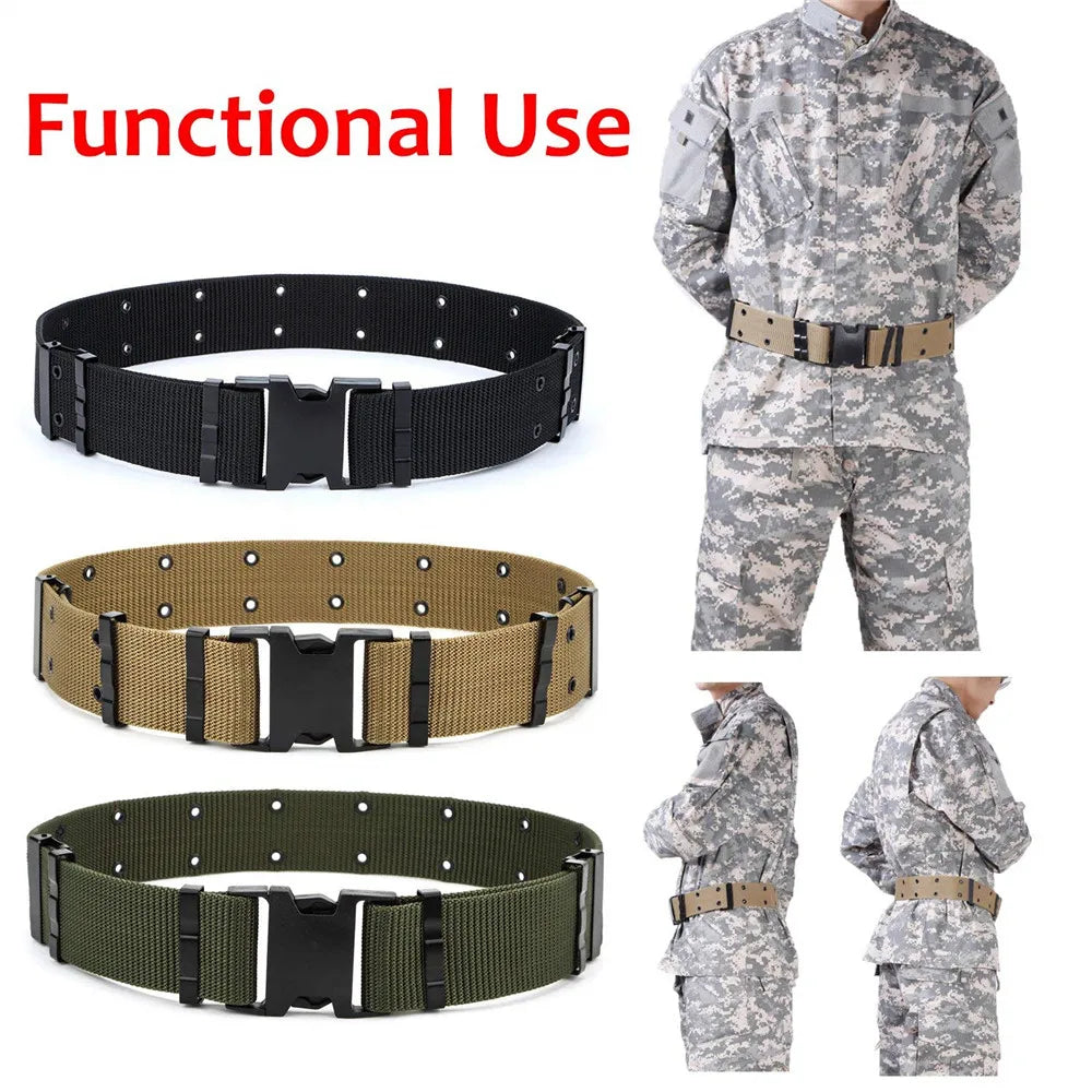 Wide Army Belt Tactical Military Nylon Waist Belts Quick Release Hunting Training Strong Metal BuckleOutdoor Sports Waistband Qme