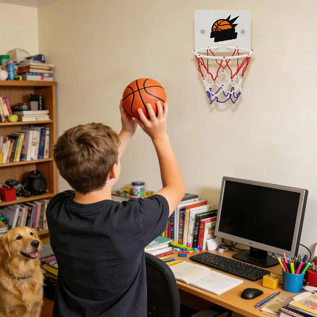 Kids Basketball Hoop Small Suction Cup Game No Drilling Basketball Hoop Games for Kids Boys Girls Exercise Home Classroom Qme