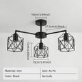 Black Iron Cage Luminaires Loft Vintage Ceiling Lights Kitchen Bedroom Living Room Study Chandelier Lighting fixtures Qme black