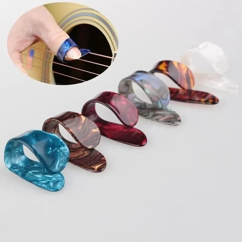 4Pc/Set Guitar Part Finger Picks Guitar Picks Pickup Guitar Bass Fingerstyle Thumb Plectrums Pick Plectrum Guitar Strap Accessor Qme