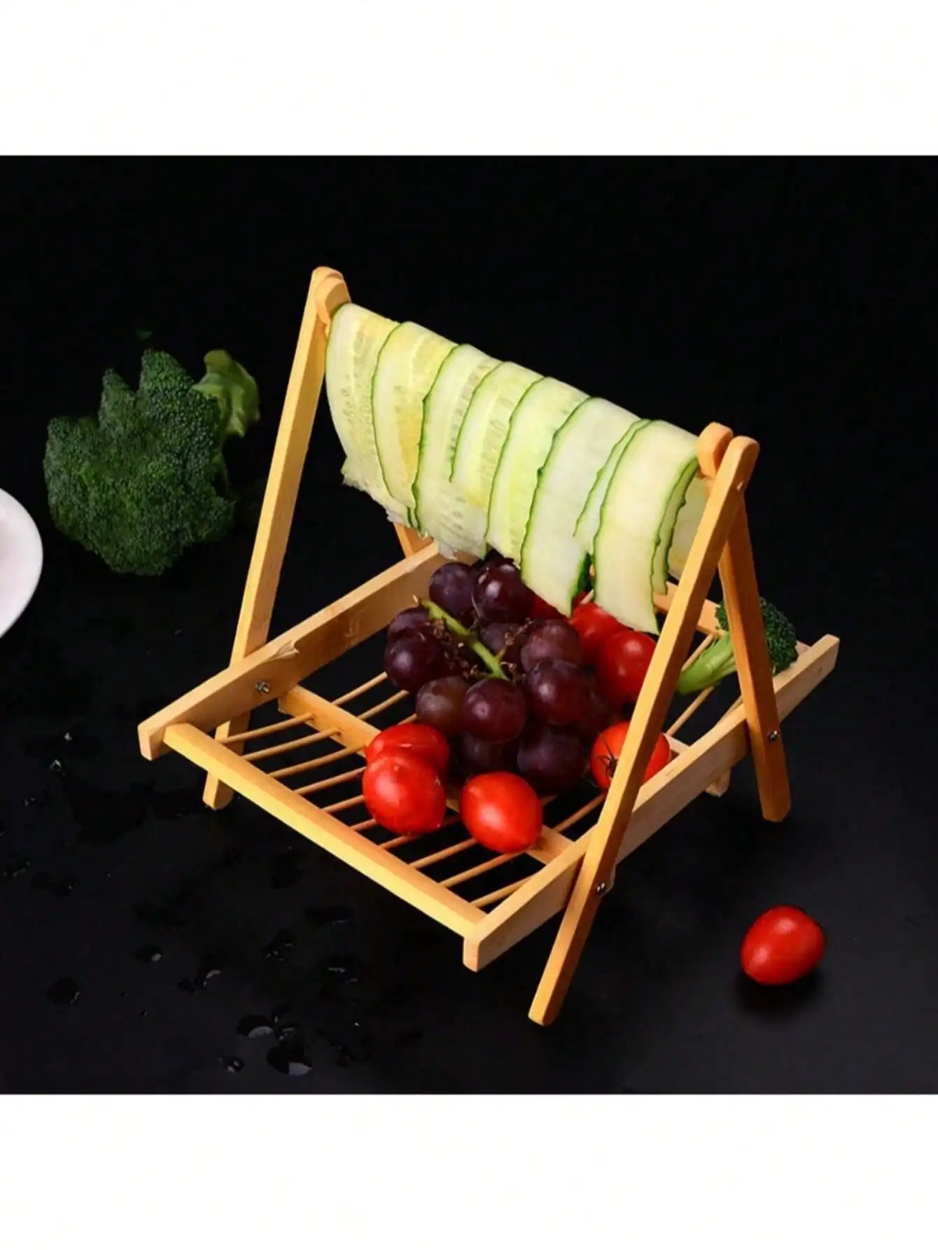 Multifunctional Solid Wood Folding Tray Food Storage Drying Qme