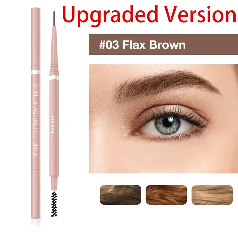 1PC 1.5mm Ultra Fine Double-Ended Eyebrow Pencil Waterproof Sweat-proof Long Lasting Professional Eye Makeup For Women Qme X3 upgraded version