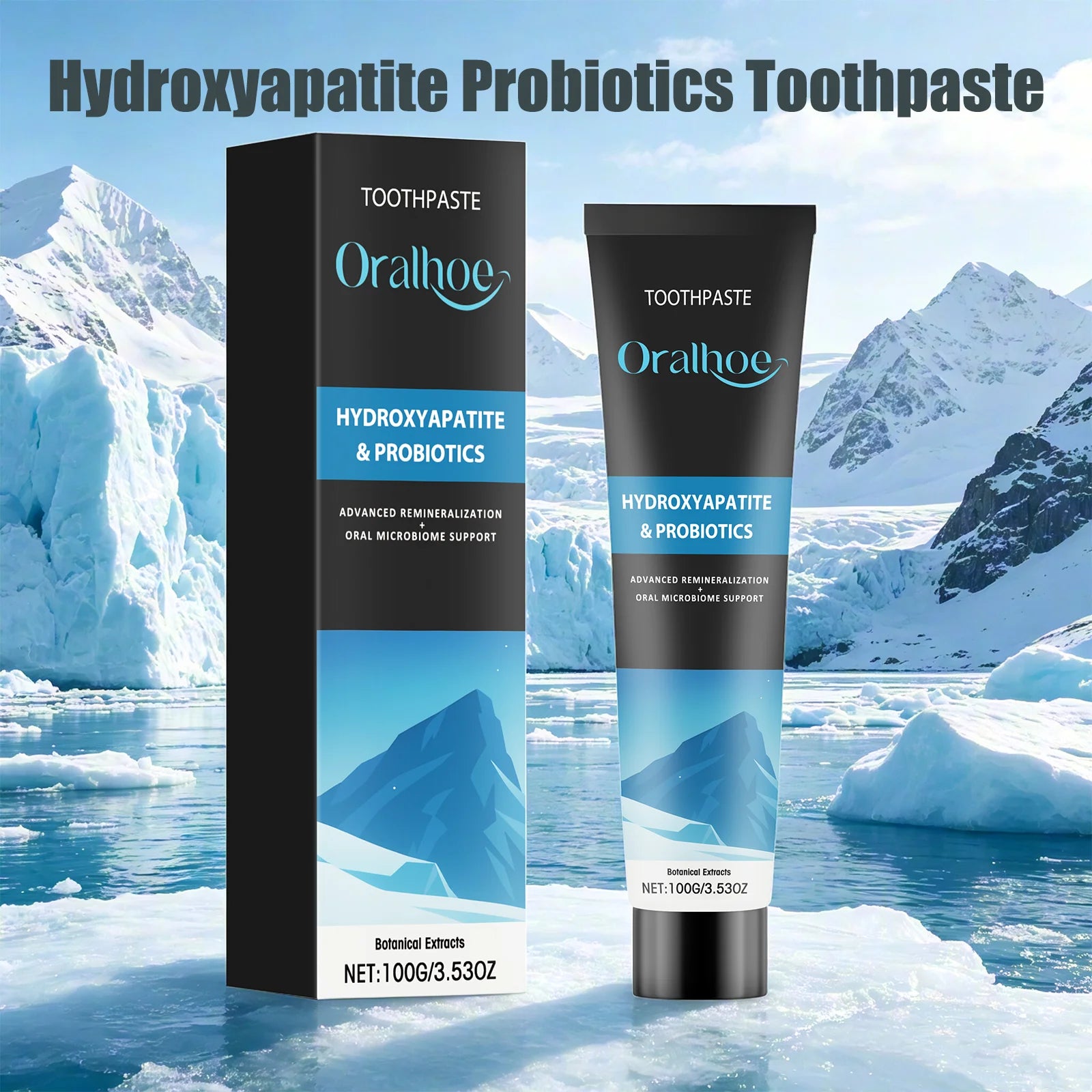 Oralhoe Hydroxyapatite Toothpaste for Sensitive Gums Teeth Stain Remover Fresh Breath Oral Care Products Probiotic Toothpaste Qme