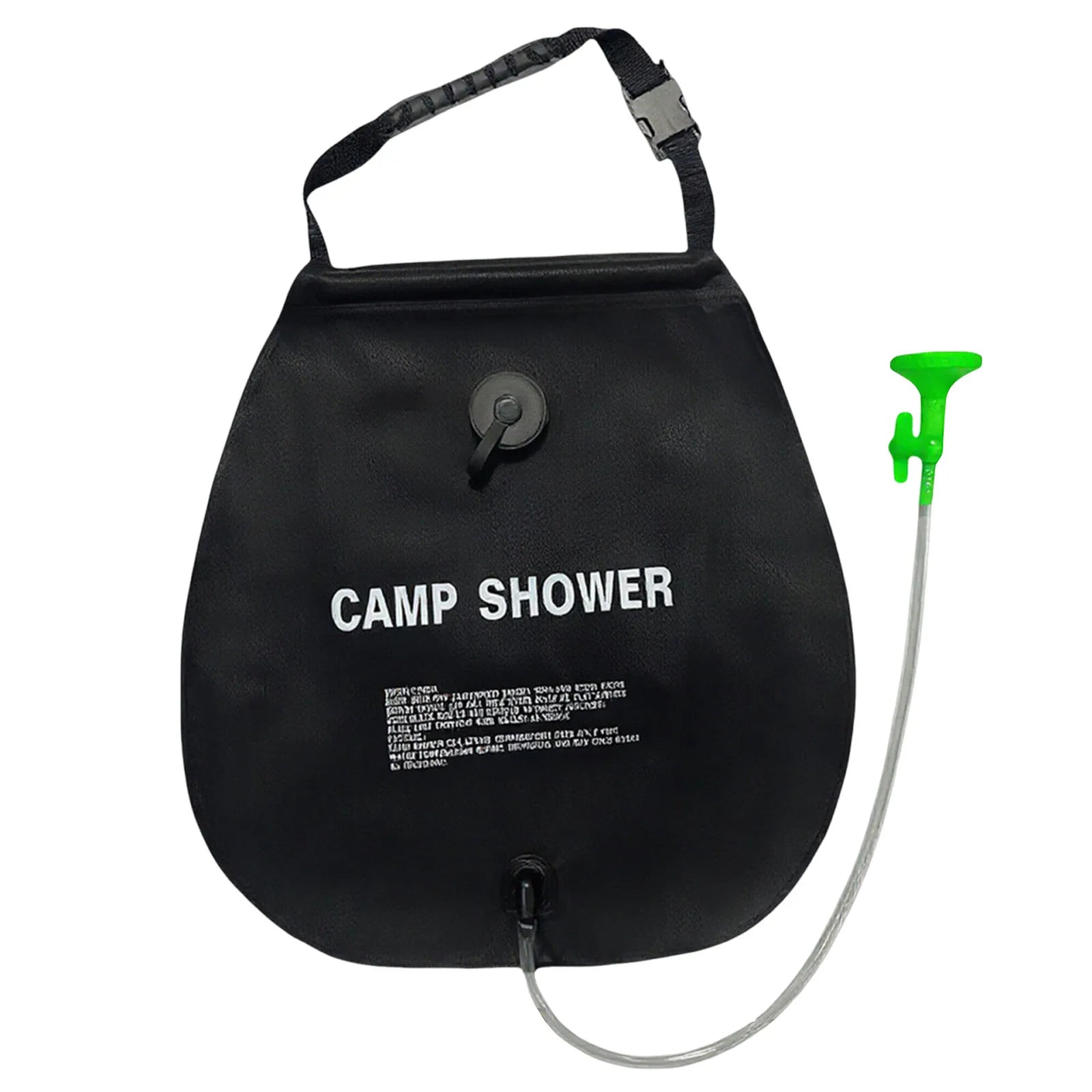 Pvc Water Wash Bag with Removable Hose Nozzle Foldable Travel Shower Water Bag for Camping Hiking Beach Outdoor Activities Qme black