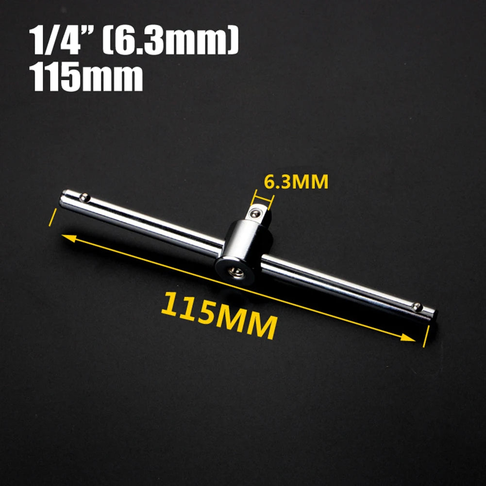 Repair Tool Sliding Rod 1/4 3/8 1/2 Chrome Vanadium Steel Extension Silver Slide Bar Socket Adapter Sliding Rod Qme 115mm