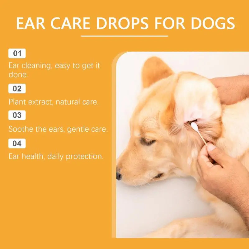 Yegbong Pet Ear Cleaning Drops Remove Wax Dirt Relieve Itchy Odor Qme