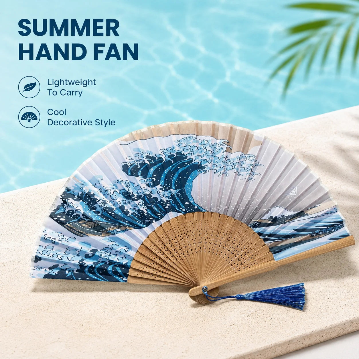 Handheld Folding Ancient Style Fan With Tassel Portable Decorative Photo Prop For Cosplay Party Indoor Atmosphere Decoration Qme