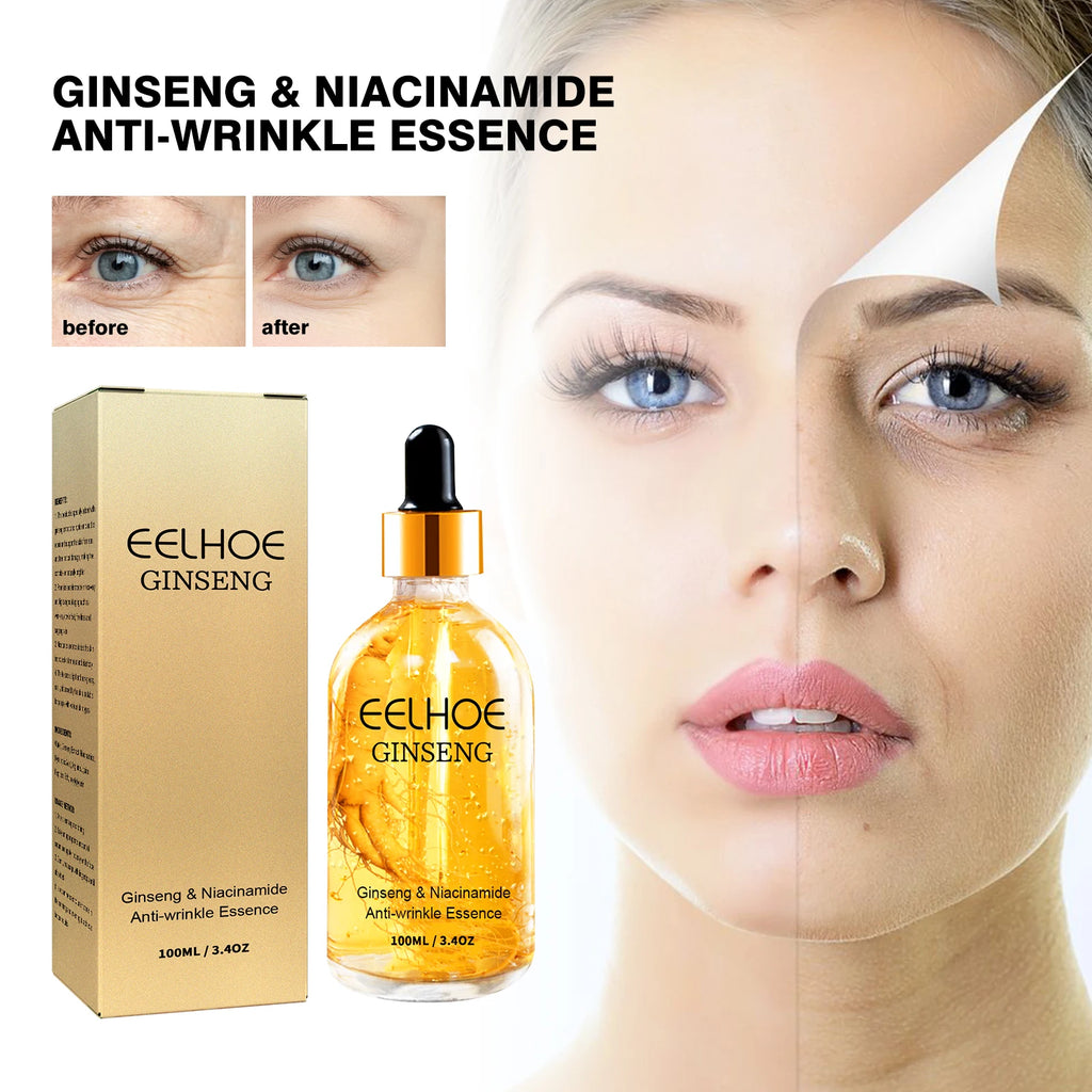 Ginseng Essence Anti Wrinkle Lifting Firming Fade Fine Lines Moisturizing Lightening Hyaluronic Acid Niacinamide Facial Serum Qme