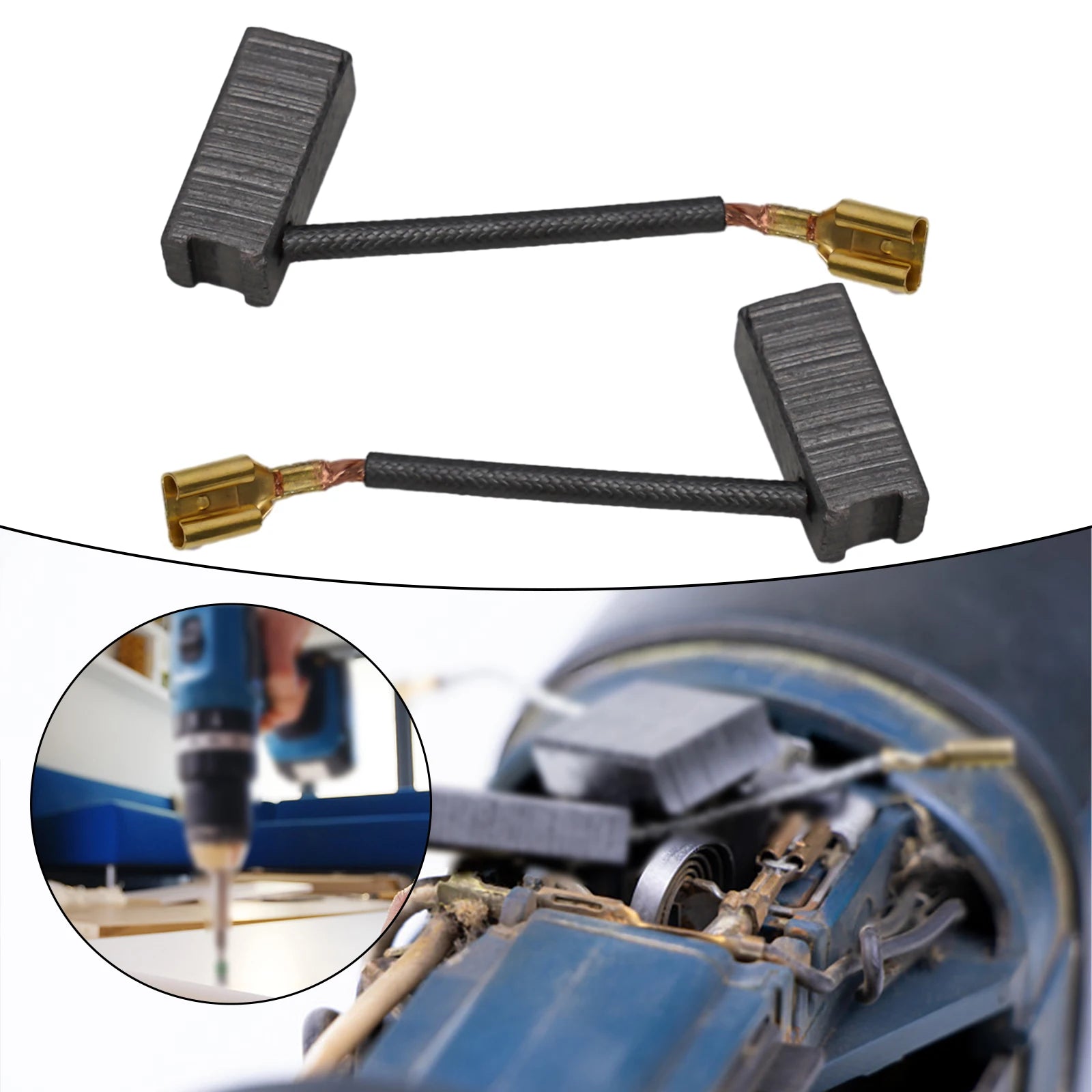 2pcs/set Carbon Brushes For Cordless Hammer Drill 7 X 8 X 18 Mm For 36 V-LI, For 36 VF-LI, 11536 VSR Power Tool Parts Qme