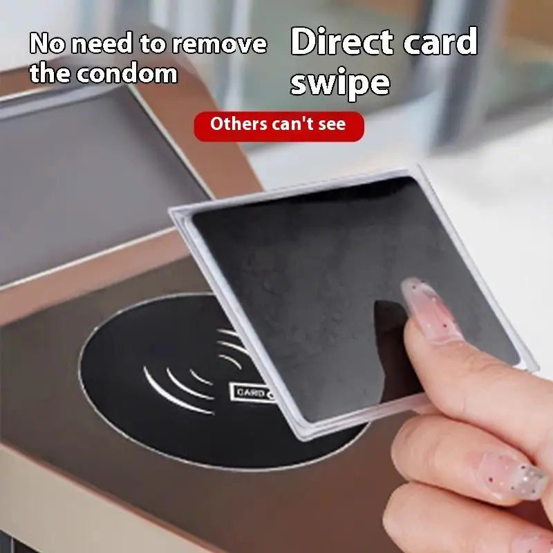 Anti-demag Anti-peep Card Holder Double-sided ID Protective Cover Qme